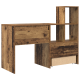 Asztal fiókkal polcokkal tárolóval régi fa 131.5 x 50 x 106.5 cm faanyag