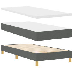 Boxspringágy matracokkal sötétszürke 90x200 cm szövet