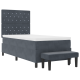 Box spring ágy matrac & pad sötétszürke 90x200 cm bársony Box spring ágy matrac & pad sötétszürke 90x200 cm bársony