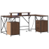 Asztal fiókkal tárolóval barna tölgy 182 x 101 x 87.5 cm faanyag