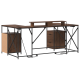 Asztal fiókkal tárolóval barna tölgy 182 x 101 x 87.5 cm faanyag