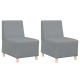 Világosszürke 55 cm szövet kanapé szék 2 pcs világosszürke