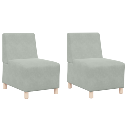 Kanapék székek 2 pcs világosszürke 55 x 74 x 82 cm bársony