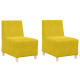 Kanapék székek 2 pcs sárga 55 x 74 x 82 cm bársony Kanapék székek 2 pcs sárga 55 x 74 x 82 cm bársony