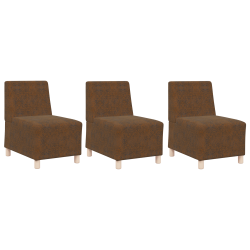 Fotel párnával 3 pcs barna 55 cm műbőr velúr