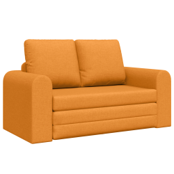 Padló sofa ágy 2 az 1-ben sötét sárga 148x71x83 cm textil