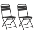 Összecsukható kerti székek 2 db antracit 42x52x82 cm porszórt acél