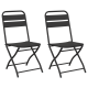 Összecsukható kerti székek 2 db antracit 42x52x82 cm porszórt acél
