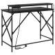 Asztal led -es lámpákkal tárolóval musta tammi 100 x 50 x 86.5 cm faanyag