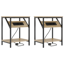 Éjjeli szekrények 2 pcs sonoma tölgy 38 x 30 x 48 cm faanyag