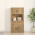 Highboard artisan tölgyfa 80x33x150 cm szerelt fa