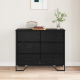 Éjjeliszekrény fekete tölgy 91x35.5x74.5 cm szerelt fa Éjjeliszekrény fekete tölgy 91x35.5x74.5 cm szerelt fa