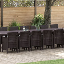 17 darabos kerti étkező szett párnákkal barna polirattan