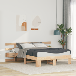 Ágykeret barna 120 x 200 cm tömör fenyőfa és tömör fenyőfa