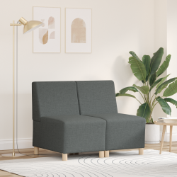 Világosszürke 55 cm szövet kanapé szék 2 pcs sötétszürke