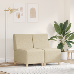 Világosszürke 55 cm szövet kanapé szék 2 pcs krém