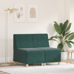 Kanapék székek 2 pcs sötétzöld 55 x 74 x 82 cm bársony