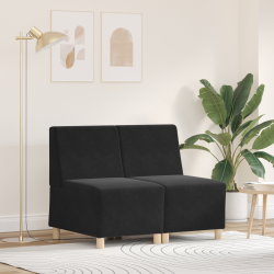 Kanapék székek 2 pcs fekete 55 x 74 x 82 cm bársony