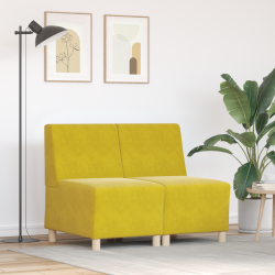 Kanapék székek 2 pcs sárga 55 x 74 x 82 cm bársony