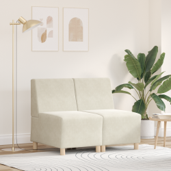 Kanapék székek 2 pcs krém 55 x 74 x 82 cm bársony