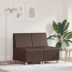 Kanapék székek 2 pcs barna 55 x 74 x 82 cm műbőr