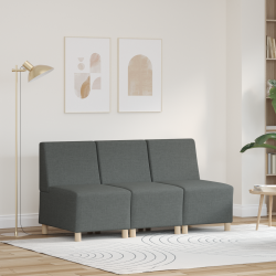 Világosszürke 55 cm szövet kanapé szék 3 pcs sötétszürke