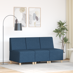 Világosszürke 55 cm szövet kanapé szék 3 pcs kék
