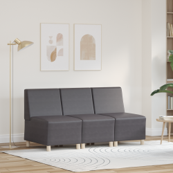 Kanapék székek 3 pcs szürke 55 x 74 x 82 cm műbőr