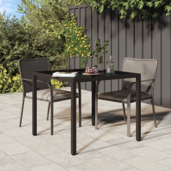 Kert étkezőasztal barna 90x90x75 cm polirattan