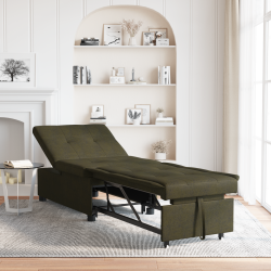 Sofa bed 3-az-1 kihúzható dizájn sötétszürke műsuede bőr