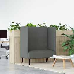 Magas háttámlás kanapé sötét szürke 109x56x121 cm szövet