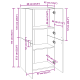Irodai szekrény polcokkal tárolóval ajtóval musta tammi 60 x 32 x 115 cm faanyag