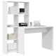Asztal polcokkal tárolóval fehér 138.5 x 55 x 143 cm faanyag