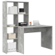 Asztal polcokkal tárolóval beton szürke 138.5 x 55 x 143 cm faanyag