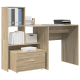 Asztal fiókkal polcokkal tárolóval sonoma tölgy 131.5 x 50 x 106.5 cm faanyag
