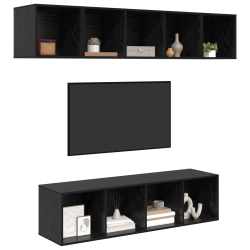 Tv szekrény garnitúra 4 pcs musta tammi 37 x 37 x 142.5 cm