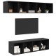 Tv szekrény garnitúra 4 pcs musta tammi 37 x 37 x 142.5 cm Tv szekrény garnitúra 4 pcs musta tammi 37 x 37 x 142.5 cm