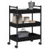 Konyhai trolley fekete tölgy 50x30x70 cm lemezelt fa