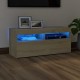 Sonoma-tölgy színű tv-szekrény led-lámpákkal 90 x 35 x 40 cm