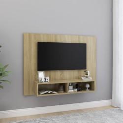 Sonoma-tölgyszínű fali forgácslap tv-szekrény 120x23,5x90 cm
