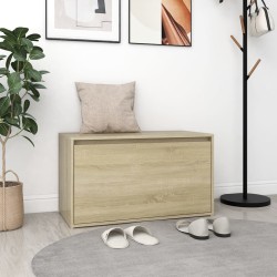 Sonoma-tölgyszínű forgácslap előszoba pad 80 x 40 x 45 cm