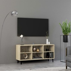 Sonoma-tölgyszínű tv-szekrény tömör falábakkal 103,5x30x50 cm