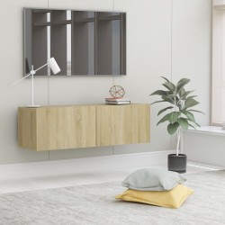 Sonomatölgy színű forgácslap tv-szekrény 100 x 30 x 30 cm