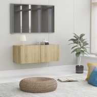 Sonomatölgy színű forgácslap tv-szekrény 80 x 30 x 30 cm