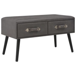 Szürke műbőr pad fiókokkal 80 cm