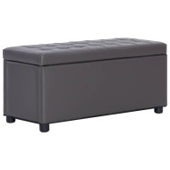 Szürke műbőr tárolózsámoly 87,5 cm
