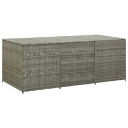 Szürke polyrattan kerti tárolóláda 180 x 90 x 75 cm