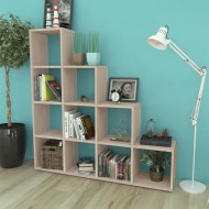 Tölgyszínű lépcsős polc 142 cm