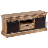 Tömör mangófa tv-szekrény 2 tolóajtóval 100x30x45 cm