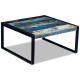 Tömör újrahasznosított fa dohányzóasztal 80 x 80 x 40 cm Tömör újrahasznosított fa dohányzóasztal 80 x 80 x 40 cm